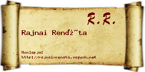 Rajnai Renáta névjegykártya